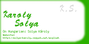 karoly solya business card